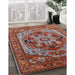 Mid-Century Modern Red Oriental Rug in Family Room, urb1121