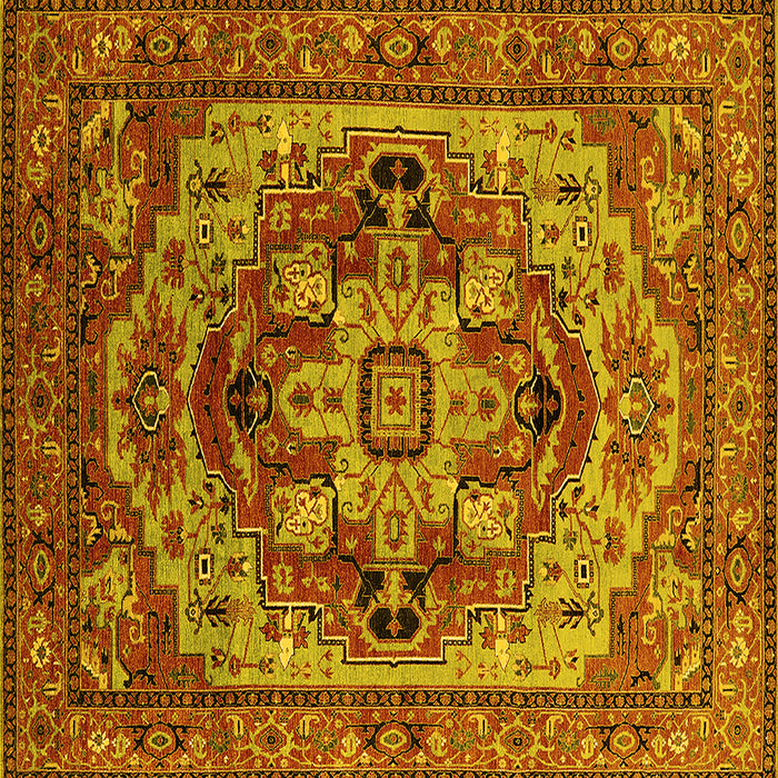 Square Oriental Yellow Industrial Rug, urb1121yw