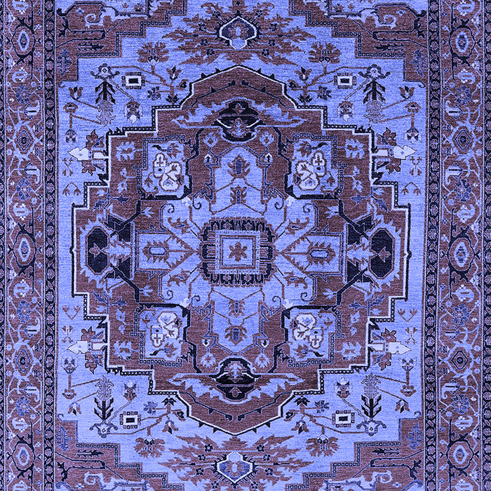 Machine Washable Oriental Blue Industrial Rug, wshurb1121blu