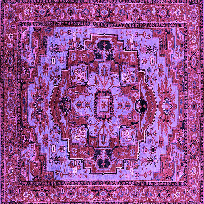 Square Machine Washable Oriental Purple Industrial Area Rugs, wshurb1121pur