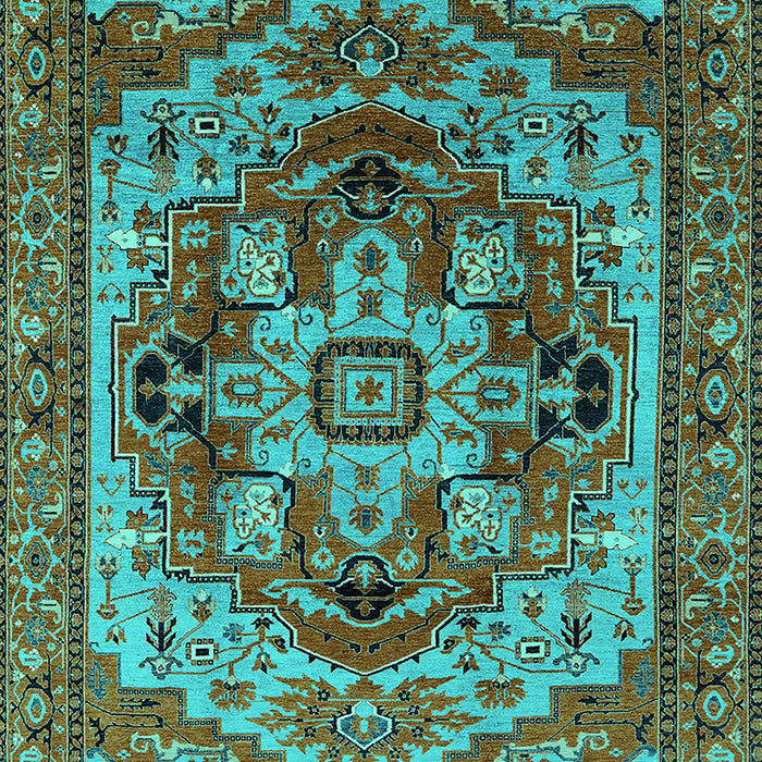 Machine Washable Oriental Turquoise Industrial Area Rugs, wshurb1121turq