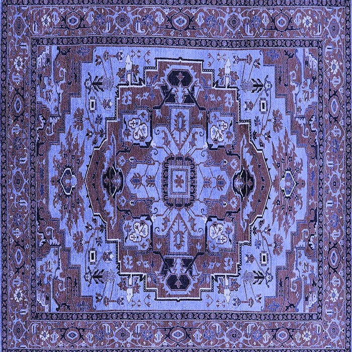 Square Oriental Blue Industrial Rug, urb1121blu