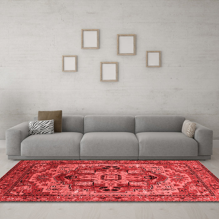 Industrial Red Washable Rugs