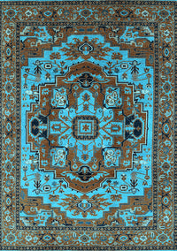 Oriental Light Blue Industrial Rug, urb1121lblu