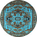 Round Oriental Light Blue Industrial Rug, urb1121lblu
