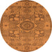 Round Oriental Orange Industrial Rug, urb1122org