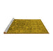 Sideview of Machine Washable Oriental Yellow Industrial Rug, wshurb1122yw