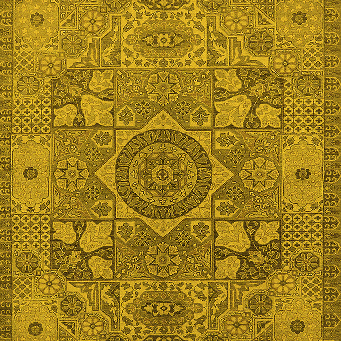 Machine Washable Oriental Yellow Industrial Rug, wshurb1122yw