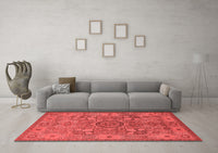 Machine Washable Oriental Red Industrial Rug, wshurb1122red