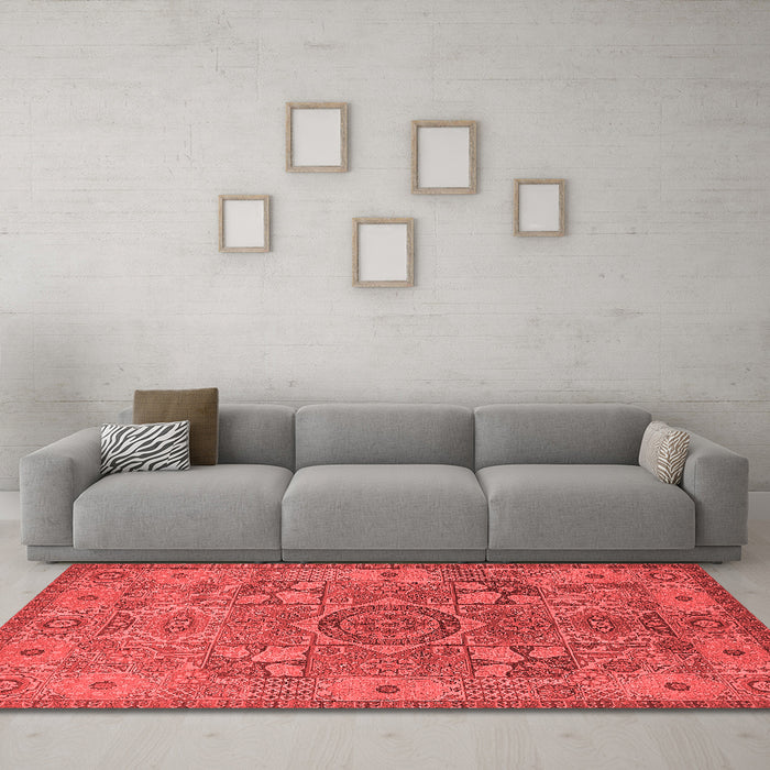 Industrial Red Washable Rugs