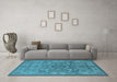 Machine Washable Oriental Light Blue Industrial Rug in a Living Room, wshurb1122lblu