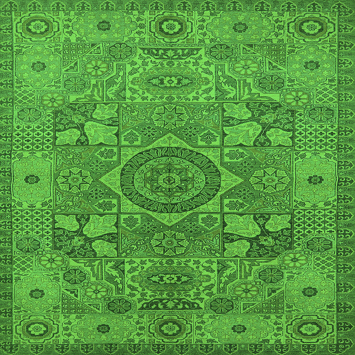 Square Oriental Green Industrial Rug, urb1122grn