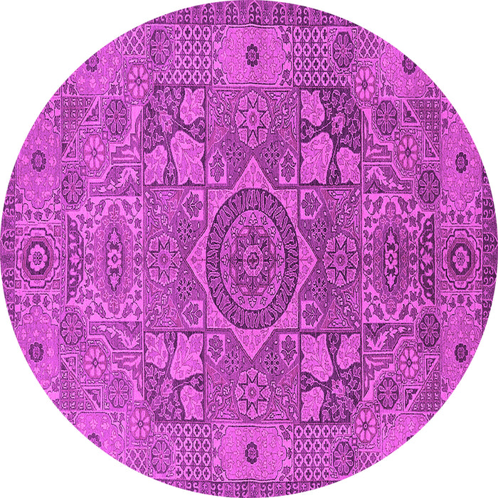 Round Oriental Pink Industrial Rug, urb1122pnk
