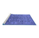 Sideview of Machine Washable Oriental Blue Industrial Rug, wshurb1122blu