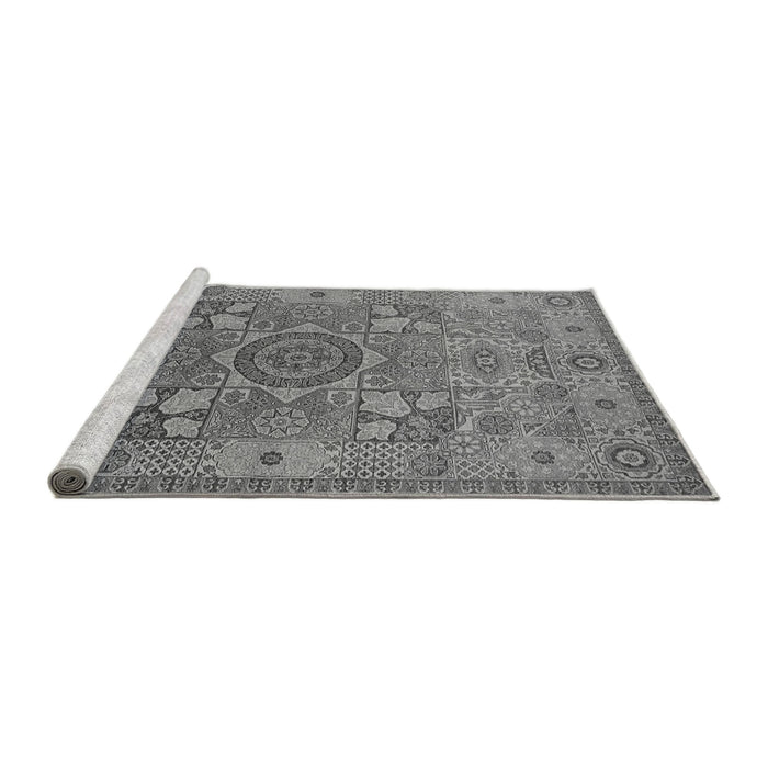 Sideview of Machine Washable Oriental Gray Industrial Rug, wshurb1122gry