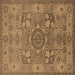 Square Oriental Brown Industrial Rug, urb1122brn