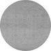 Round Oriental Gray Industrial Rug, urb1123gry