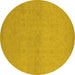 Round Oriental Yellow Industrial Rug, urb1123yw