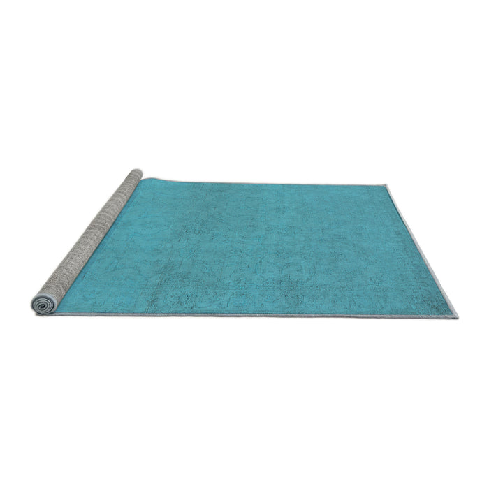 Sideview of Machine Washable Oriental Light Blue Industrial Rug, wshurb1123lblu