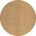 Round Oriental Brown Industrial Rug, urb1123brn