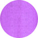 Round Oriental Purple Industrial Rug, urb1123pur