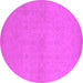 Round Machine Washable Oriental Pink Industrial Rug, wshurb1123pnk