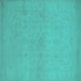 Square Oriental Turquoise Industrial Rug, urb1123turq