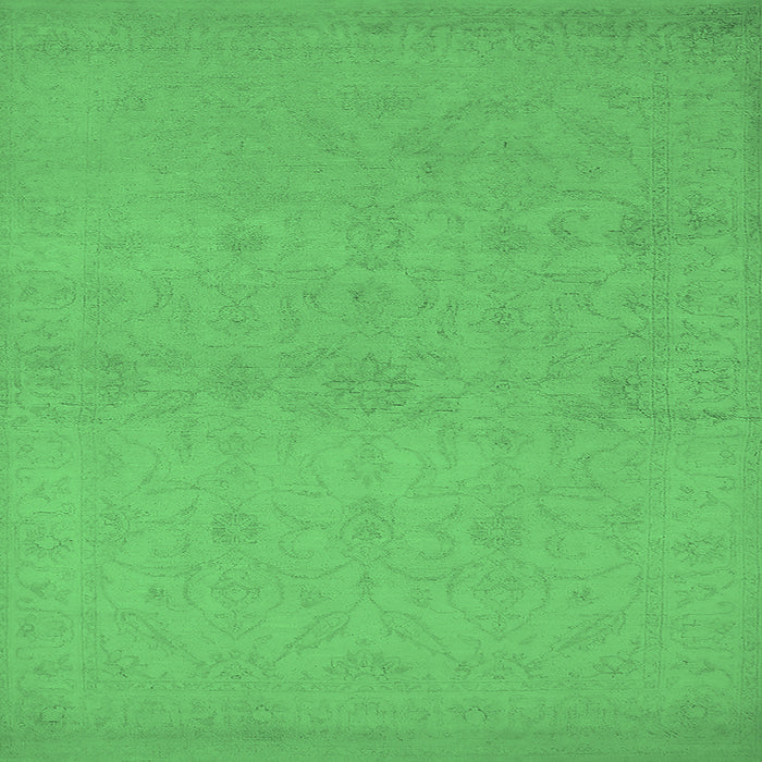 Square Oriental Emerald Green Industrial Rug, urb1123emgrn