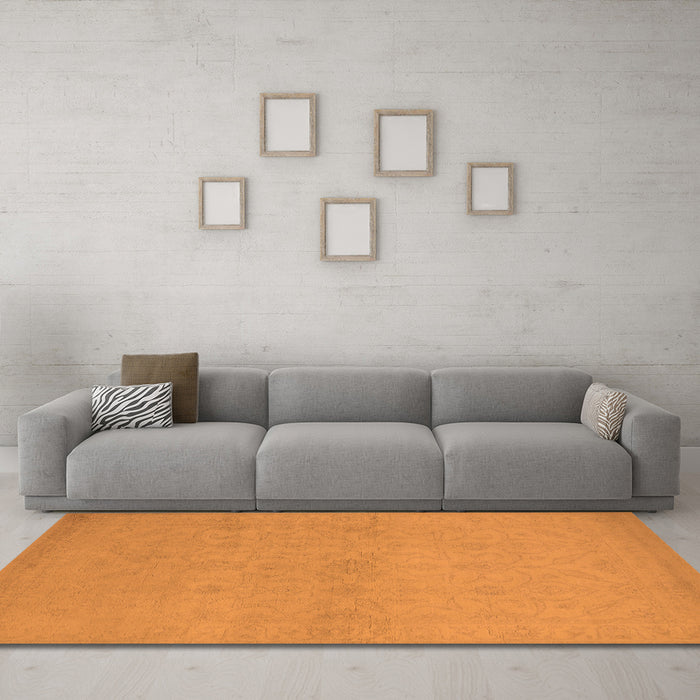 Machine Washable Oriental Orange Industrial Area Rugs in a Living Room, wshurb1123org