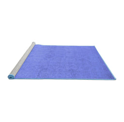 Sideview of Machine Washable Oriental Blue Industrial Rug, wshurb1123blu