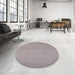 Round Machine Washable Industrial Modern Rosy Brown Pink Rug in a Office, wshurb1123