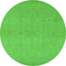 Round Oriental Green Industrial Rug, urb1123grn