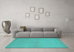 Machine Washable Oriental Turquoise Industrial Area Rugs in a Living Room,, wshurb1123turq
