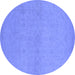 Round Oriental Blue Industrial Rug, urb1123blu