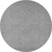 Round Oriental Gray Industrial Rug, urb1124gry