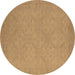 Round Oriental Brown Industrial Rug, urb1124brn