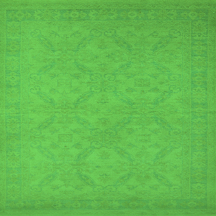Square Oriental Green Industrial Rug, urb1124grn