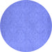 Round Oriental Blue Industrial Rug, urb1124blu