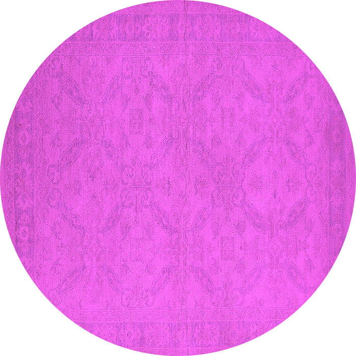 Round Oriental Pink Industrial Rug, urb1124pnk