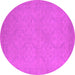 Round Oriental Pink Industrial Rug, urb1124pnk