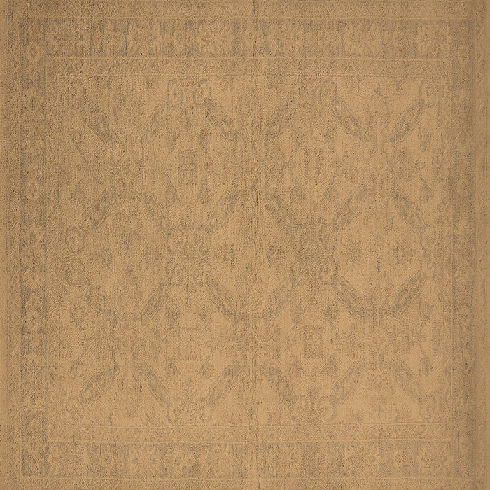Square Machine Washable Oriental Brown Industrial Rug, wshurb1124brn