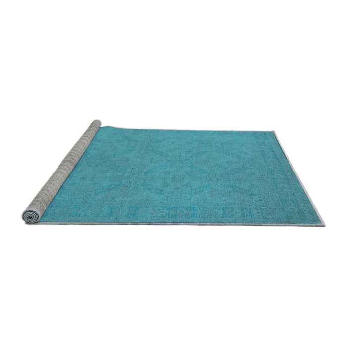 Sideview of Machine Washable Oriental Light Blue Industrial Rug, wshurb1124lblu