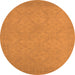 Round Machine Washable Oriental Orange Industrial Area Rugs, wshurb1124org