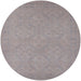 Round Machine Washable Industrial Modern Rosy Brown Pink Rug, wshurb1124