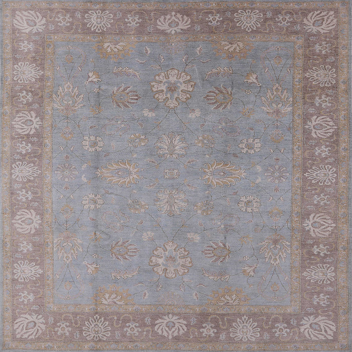 Square Mid-Century Modern Rose Purple Oriental Rug, urb1125