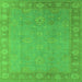 Square Oriental Green Industrial Rug, urb1125grn