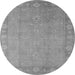 Round Oriental Gray Industrial Rug, urb1125gry