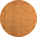 Round Oriental Orange Industrial Rug, urb1125org