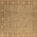 Square Machine Washable Oriental Brown Industrial Rug, wshurb1125brn