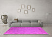 Machine Washable Oriental Pink Industrial Rug in a Living Room, wshurb1125pnk